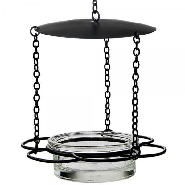 Recycled Glass 6 Inch Clear Hanging Floral Feeder