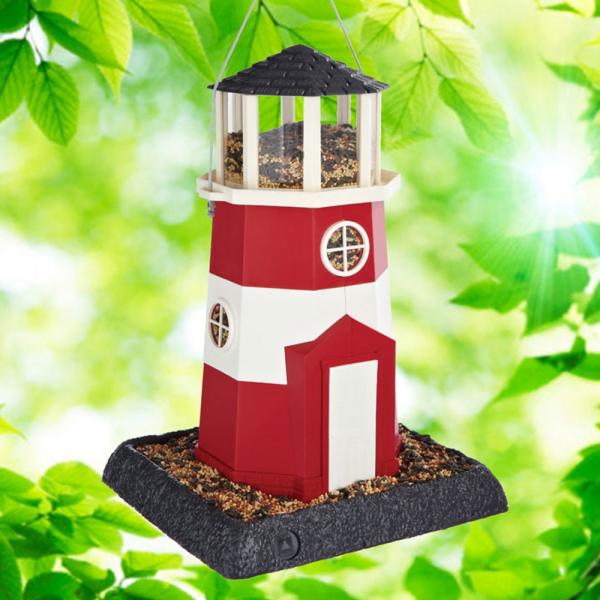 Large Red/White Lighthouse Birdfeeder