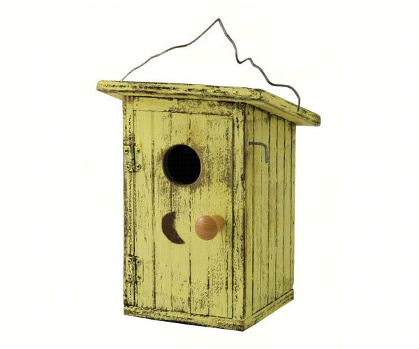 Yellow Birdie Loo Bird House