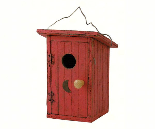 Red Birdie Loo Bird House