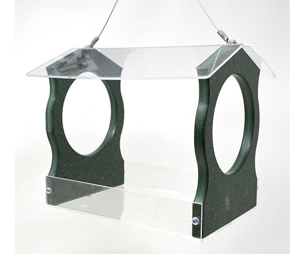Small Green Fly-Thru Hopper Feeder