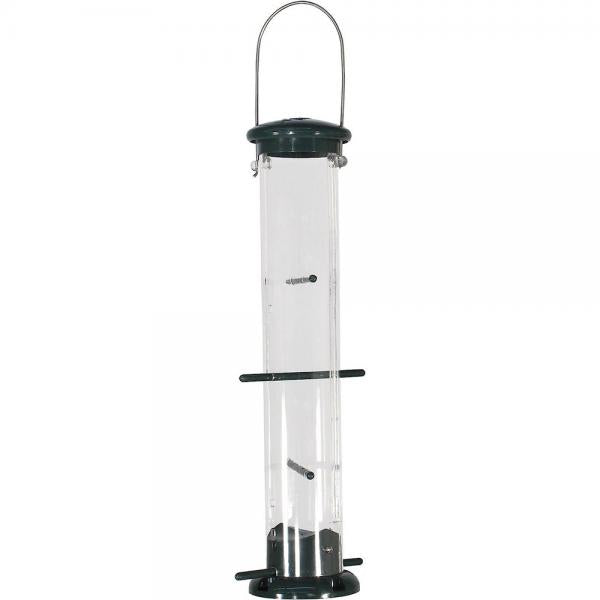 15 inch Green Plastic 8-Port Finch Tube Feeder