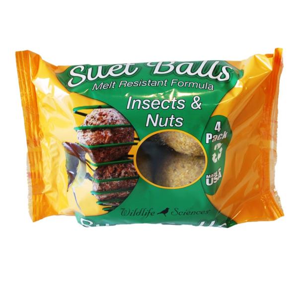 Mealworms & Nuts 4 Pack Suet Balls Plus Freight