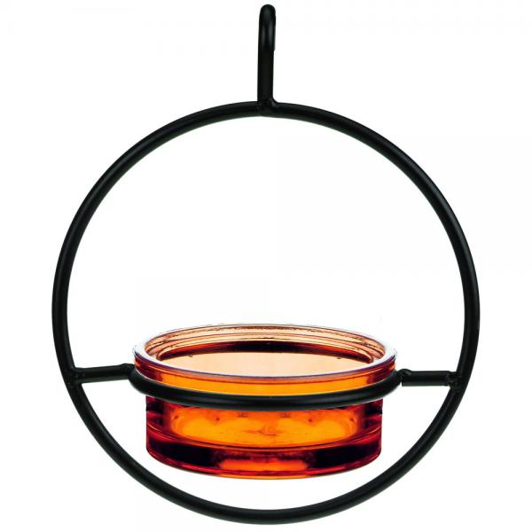 Recycled Glass 7.25 Inch Orange Sphere Hanger Feeder