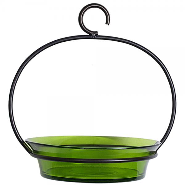 Recycled Glass 9.75 Inch Lime Cuban Bowl Bird Bath or Feeder