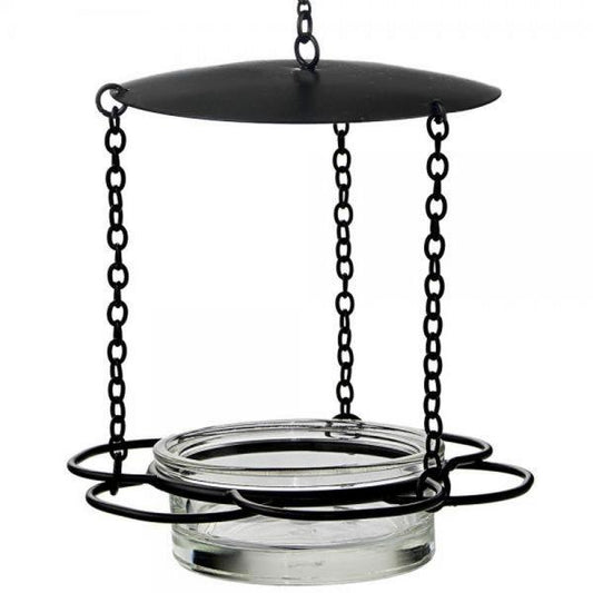Recycled Glass 6 Inch Clear Hanging Floral Feeder