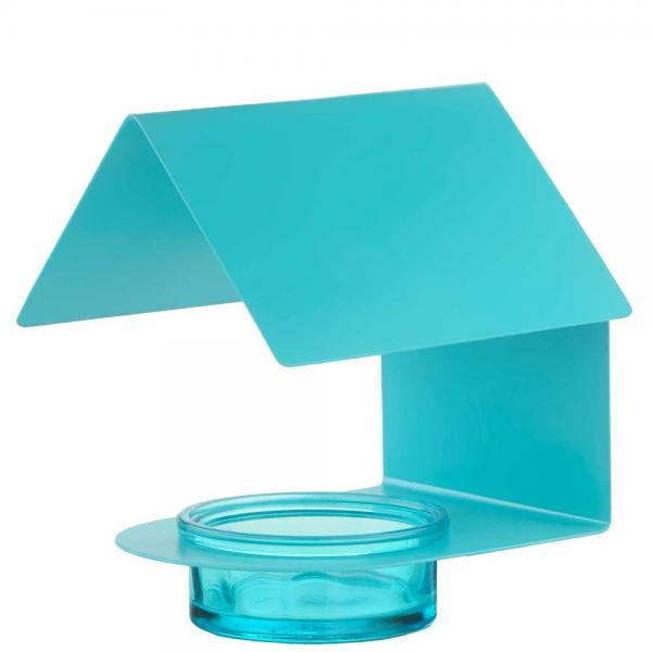 Recycled Glass 6 Inch Aqua Fence Post Cottage Bird Feeder