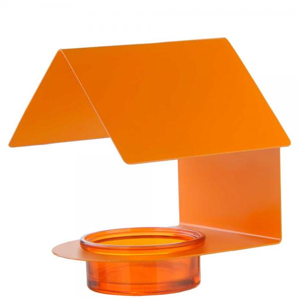 Recycled Glass 6 Inch Orange Fence Post Cottage Bird Feeder