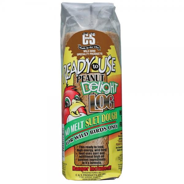 Peanut Delight No Melt Suet Log 16 oz Plus Freight