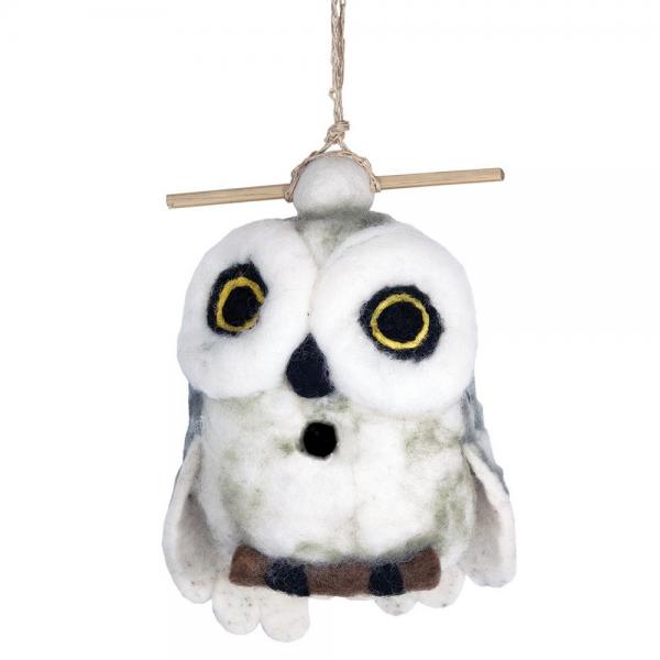 Snowy Owl Felt Bird House