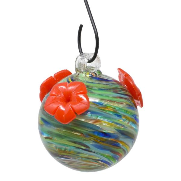 Ocean Swirls Glass Hummingbird Feeder