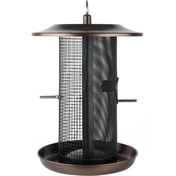Beloved Bronze Dual-Chamber Metal Mesh Bird Feeder