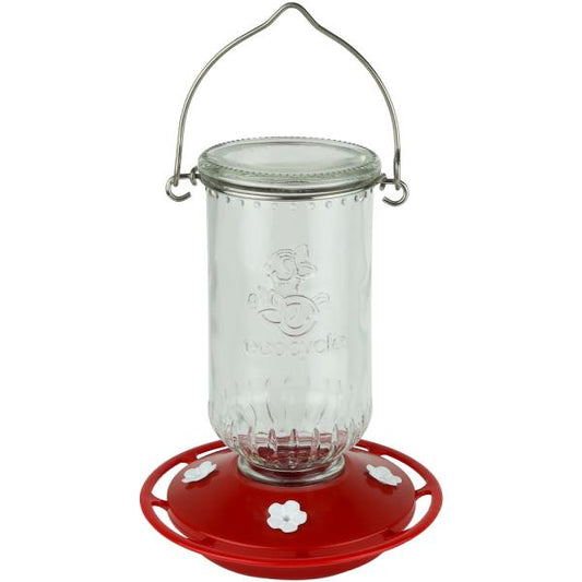 Ruby Roost Recycled Glass Hummingbird Feeder 17oz