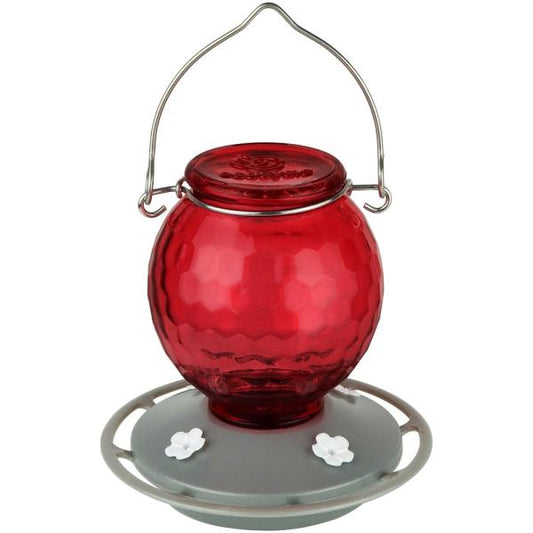 Crimson Comb Recycled Glass Hummingbird Feeder 16oz