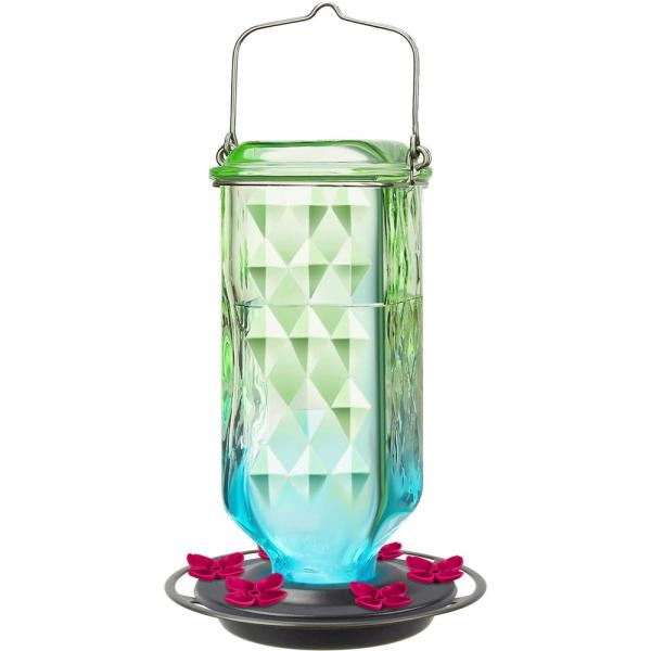 Seafoam Ombre Column Antique Hummingbird Feeder 23oz