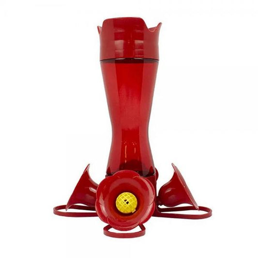 Pinch Waist Red Glass Feeder