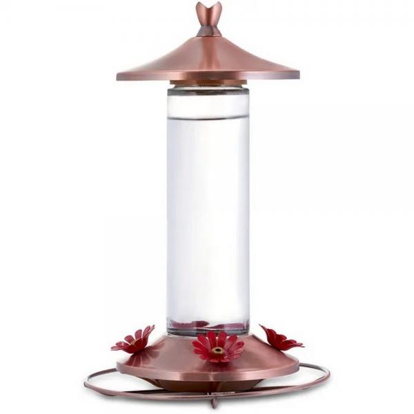 Glass and Metal Hummingbird Feeder