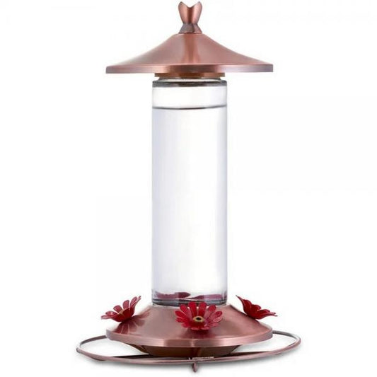 Glass and Metal Hummingbird Feeder