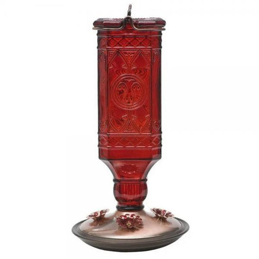 Red Square Antique Hummingbird Feeder
