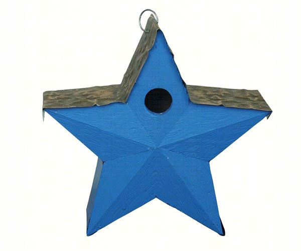 Country Star Bird House Blue