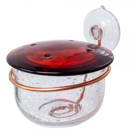 Copper Hummingbird Window Feeder