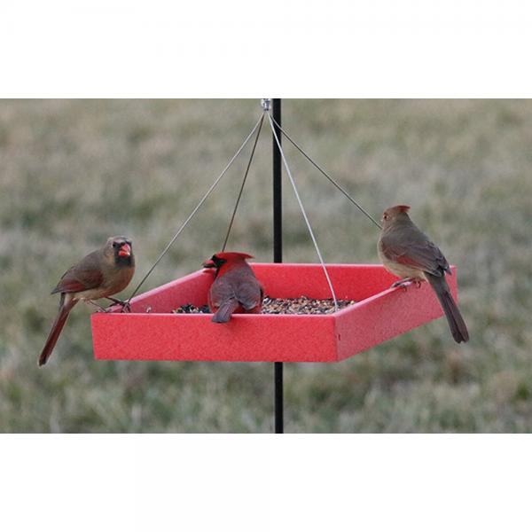 11 Inch Red Hanging Platform Feeder