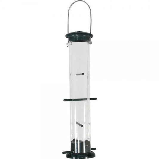 15 inch Green Plastic 8-Port Finch Tube Feeder