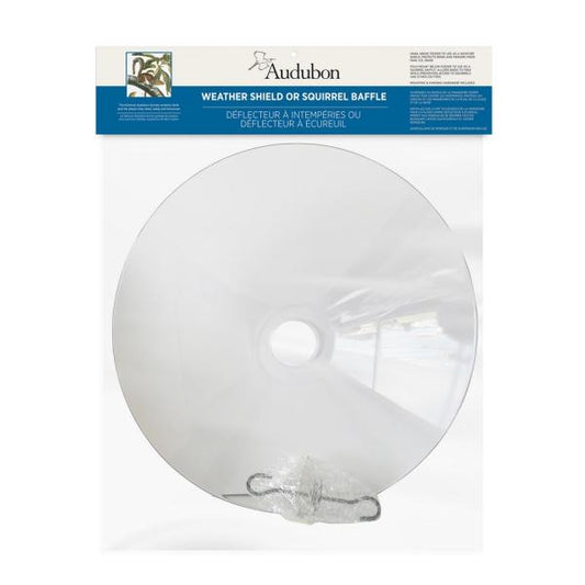 Audubon 16 in Clear Hang or Mount Weather Shield Squirrel Baffle