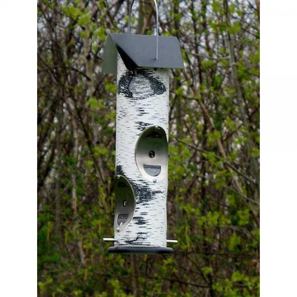 Birch Log Thistle Seed Feeder