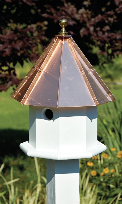 Avian Meadows Bird House, Bright Copper Roof